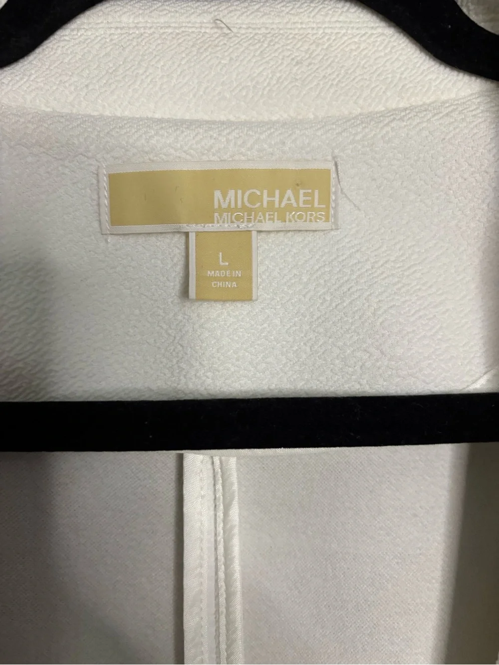MICHAEL Michael Kors Cream Single-Button Textured Blazer